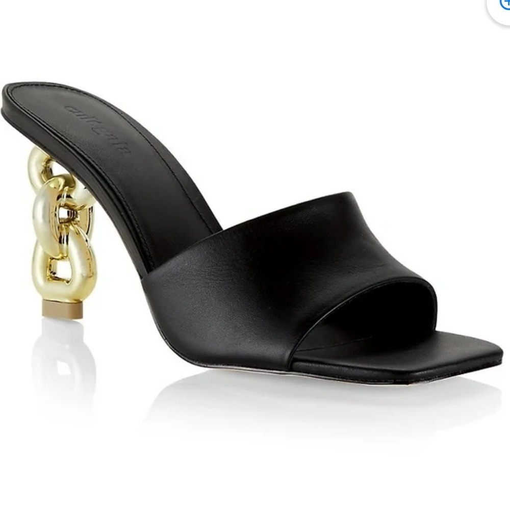 CULT GAIA Misha Chain Leather Slide Sandals